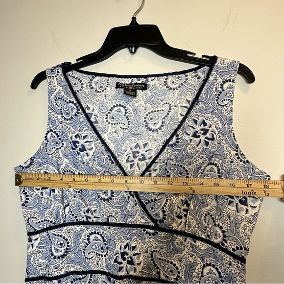 POLO JEANS RALPH LAUREN Dress 10 Cotton Paisley Floral Bandana Print Blue - Picture 3 of 9